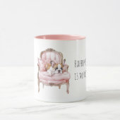 Sweet Sleeping Black Cream Puppy Dog マグカップ (中央)