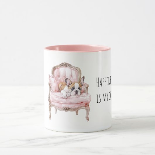 Sweet Sleeping Black Cream Puppy Dog マグカップ (中央)