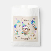 Sweet Sloth Birthday Party Blue Balloon フェイバーバッグ (正面)