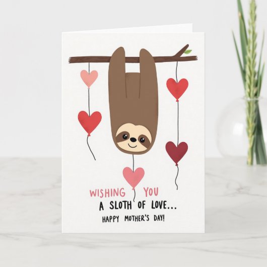 Sweet Sloth Mothers Day Card カード (正面)