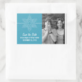 Sweet Snowflake日付ステッカー、ブルーを保存 長方形シール (バッグ)