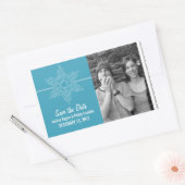 Sweet Snowflake日付ステッカー、ブルーを保存 長方形シール (封筒)