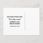 Sweet Snowflake日付ポストカードを保存する黒 案内ポストカード (裏面)