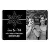 Sweet Snowflake Save the Date Magnet, Black マグネット (横)