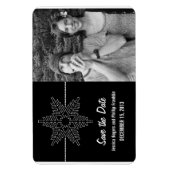 Sweet Snowflake Save the Date Magnet, Black マグネット (縦)