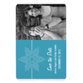 Sweet Snowflake Save the Date Magnet, Blue マグネット (縦)