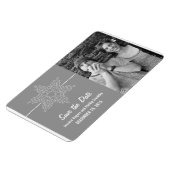 Sweet Snowflake Save the Date Magnet, Gray マグネット (左側)