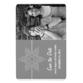 Sweet Snowflake Save the Date Magnet, Gray マグネット (縦)