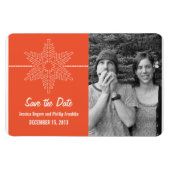Sweet Snowflake Save the Date Magnet, Orange マグネット (横)