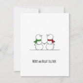 Sweet Snowman Couple Christmas Greeting Card シーズンカード (正面)