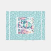 Sweet Snowman Personalize Name Christmas Baby フリースブランケット (正面(横))