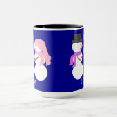 Sweet Snowpeople in Love: Dark Blue マグカップ (中央)