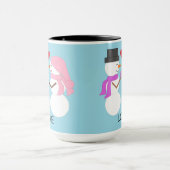 Sweet Snowpeople in Love:  Light Blue マグカップ (中央)