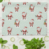 Sweet Snowy Santa Holiday Kitchen Towel キッチンタオル (折り畳み)