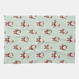 Sweet Snowy Santa Holiday Kitchen Towel キッチンタオル