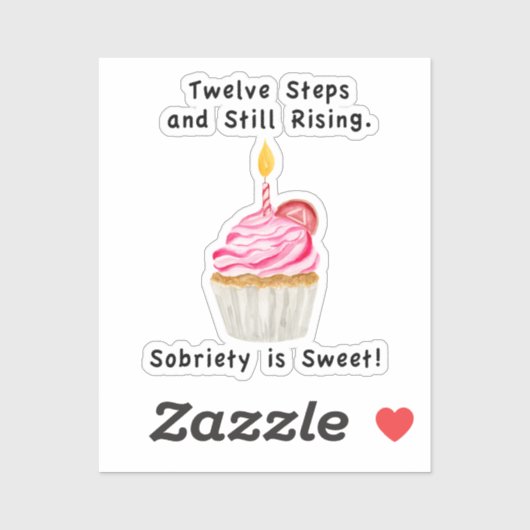 Sweet Sobriety: ろうそく付きのカップケーキ、リカバリーコイン シール (シート)