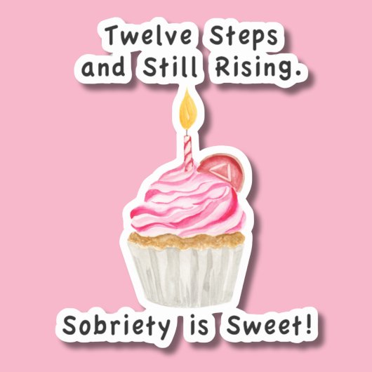 Sweet Sobriety: ろうそく付きのカップケーキ、リカバリーコイン シール