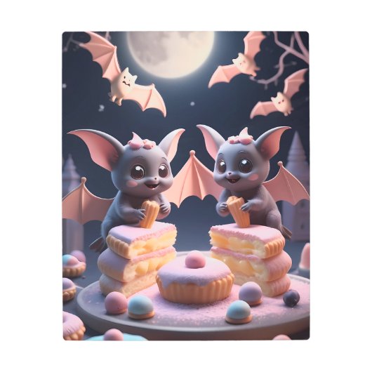 Sweet & Spooky Bat Bakery Art  メタルプリント (正面)