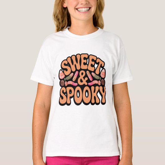 Sweet Spooky Kids Halloween Candy Shirt Tシャツ (正面)