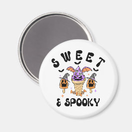 Sweet & Spooky Retro Halloween Ice Cream Cones マグネット