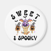 Sweet & Spooky Retro Halloween Ice Cream Cones マグネット (正面)