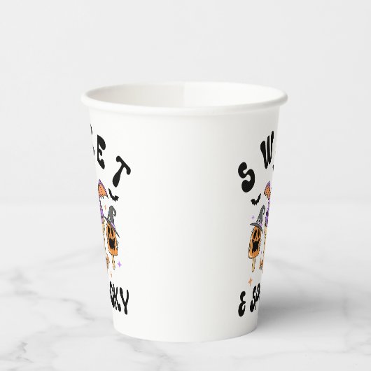 Sweet & Spooky Retro Halloween Ice Cream Cones 紙コップ (左)