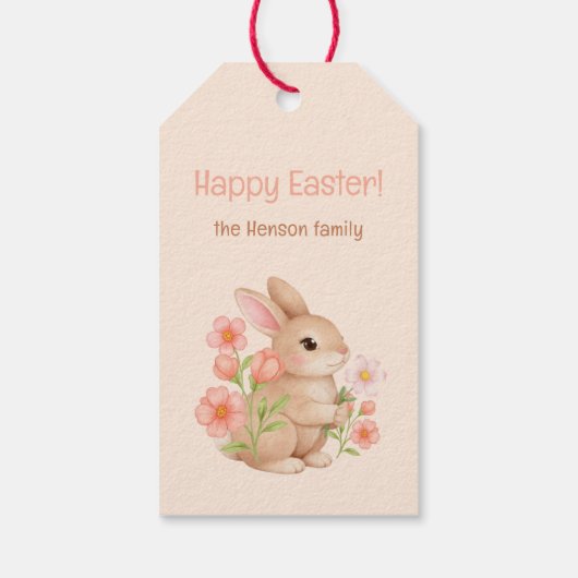 Sweet Spring Bunnies & Floral Garden  ギフトタグ (裏面)