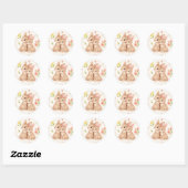 Sweet Spring Bunnies & Floral Garden Pattern ラウンドシール (シート)