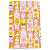 Sweet Spring Easter Patchwork  ミディアムペーパーバッグ (正面)