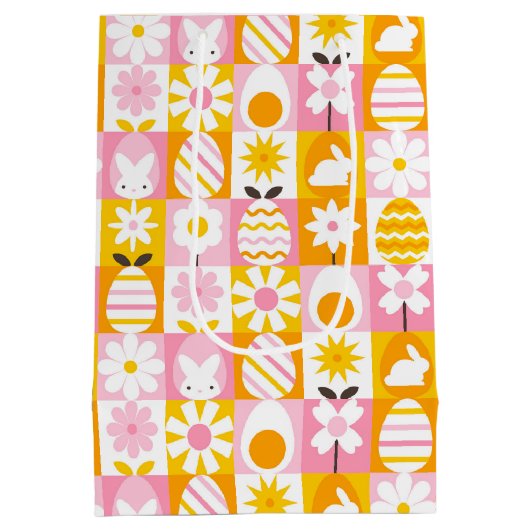 Sweet Spring Easter Patchwork ミディアムペーパーバッグ (裏面)