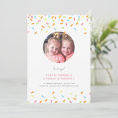 Sweet Sprinkle Kids Joint Birthday Party写真 招待状 (スタンド正面)