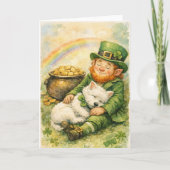Sweet St. Patrick’s Day Westie & Leprechaun Card カード (正面)