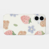 Sweet Strawbear Charm iPhoneケース iPhone 16ケース (裏面横)
