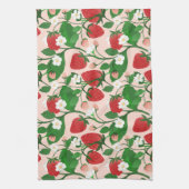 Sweet Strawberries and Blossoms キッチンタオル (縦)