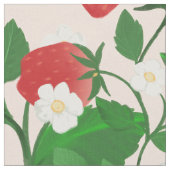 Sweet Strawberries and Blossoms ファブリック (クローズアップ)