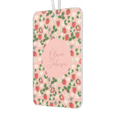 Sweet Strawberries Flowers Watercolor Floral カーエアーフレッシュナー (左)