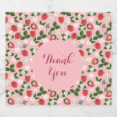 Sweet Strawberries Flowers Watercolor Floral ビールラベル (シングルラベル)