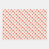 Sweet Strawberries & Hearts Wrapping Paper Set ラッピングペーパーシート (正面2)