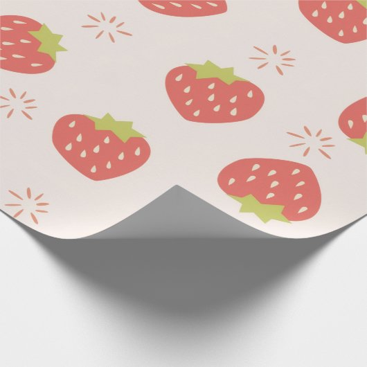 Sweet Strawberries Pattern ラッピングペーパー (角)