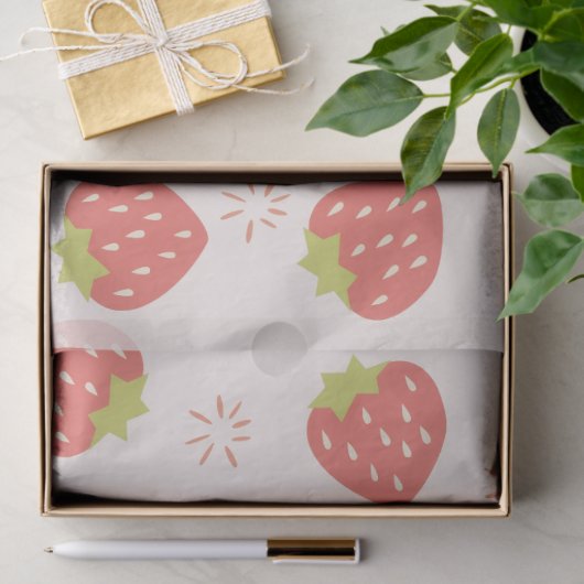 Sweet Strawberries Pattern Tissue Paper 薄葉紙 (ギフト)