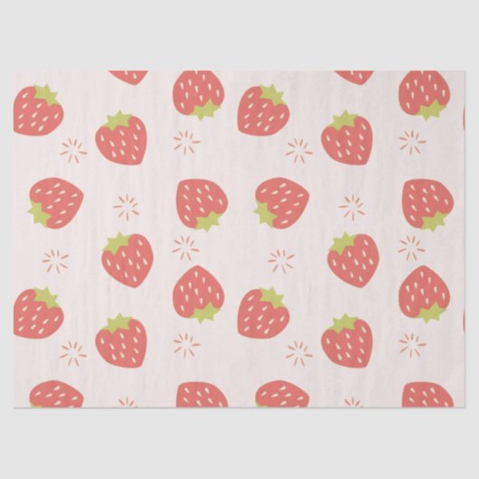 Sweet Strawberries Pattern Tissue Paper 薄葉紙 (正面)