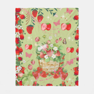 Sweet Strawberry Dreams Blanket フリースブランケット