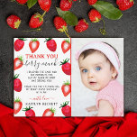 Sweet Strawberry First 1st Birthday Photo サンキューカード<br><div class="desc">こ感謝していのトレンディーの1歳の誕生日サンキューカードとスタイルして言いなさい。テンプレートの写真と文言はパーソナライズする簡単であり、彼らがこれらの素晴らしいyousを受け取るとき、あなたの家族と友人は興奮し感謝していている。</div>