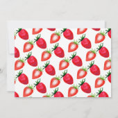 Sweet Strawberry First 1st Birthday Photo 招待状 (裏面)