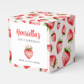 Sweet Strawberry First Birthday Favor Box フェイバーボックス (正面サイド)