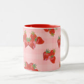 Sweet Strawberry Mug 🍓 ツートーンマグカップ (正面右)