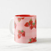 Sweet Strawberry Mug 🍓 ツートーンマグカップ (正面左)
