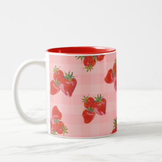 Sweet Strawberry Mug 🍓 ツートーンマグカップ (左)