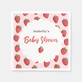 Sweet Strawberry Personalized Baby Shower スタンダードカクテルナプキン