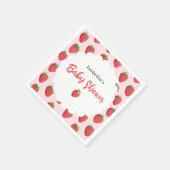 Sweet Strawberry Personalized Baby Shower スタンダードカクテルナプキン (角)